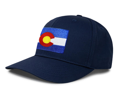 International Tie Colorado Flag Hat for Men and Women - Snapback Trucker Baseball Cap (All Navy)