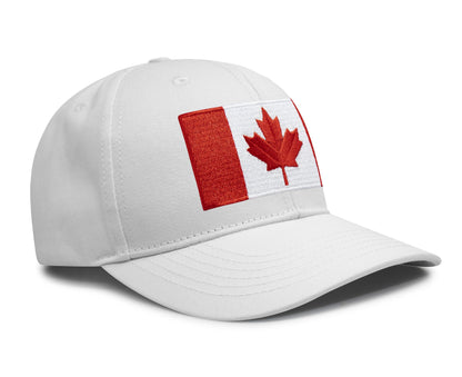 International Tie Canada Flag Trucker Hat for Men and Women – Snapback Baseball Cap (All White)