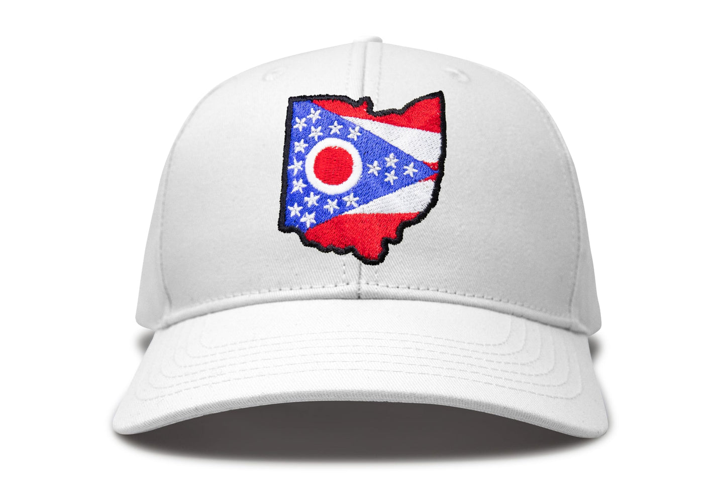 International Tie Stateline Flag Hat for Men and Women - Snapback Trucker Baseball Cap (Ohio, All White) - International Tie