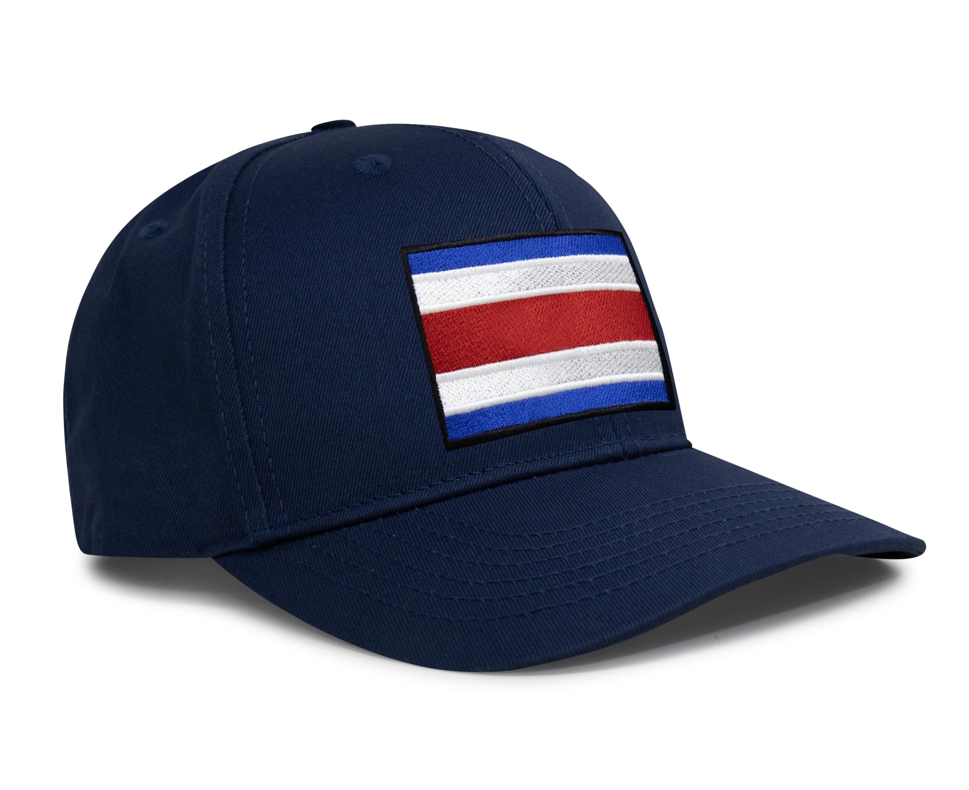 International Tie Country Hat for Men and Women, Adjustable Snapback Trucker Baseball Cap with Embroidered Patch (Costa rica, All Navy) - International Tie