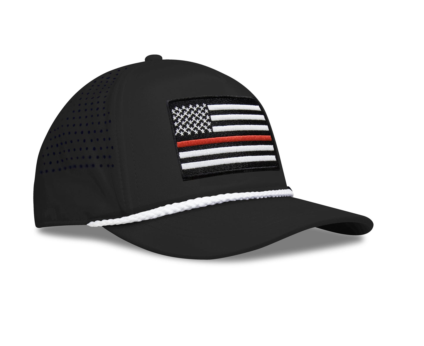 Midnight Black Thin Red Line Hat Right View