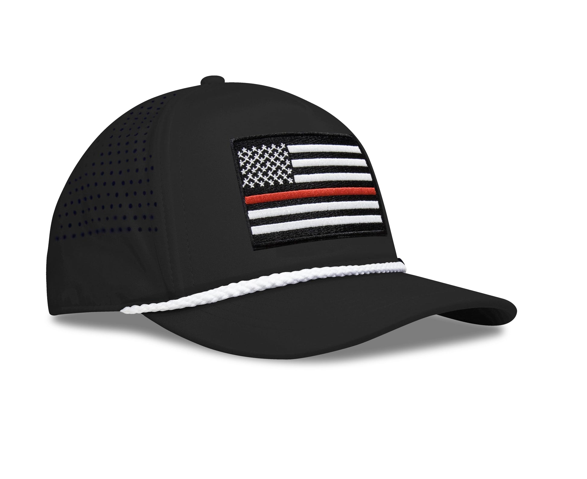 Midnight Black Thin Red Line Hat Right View