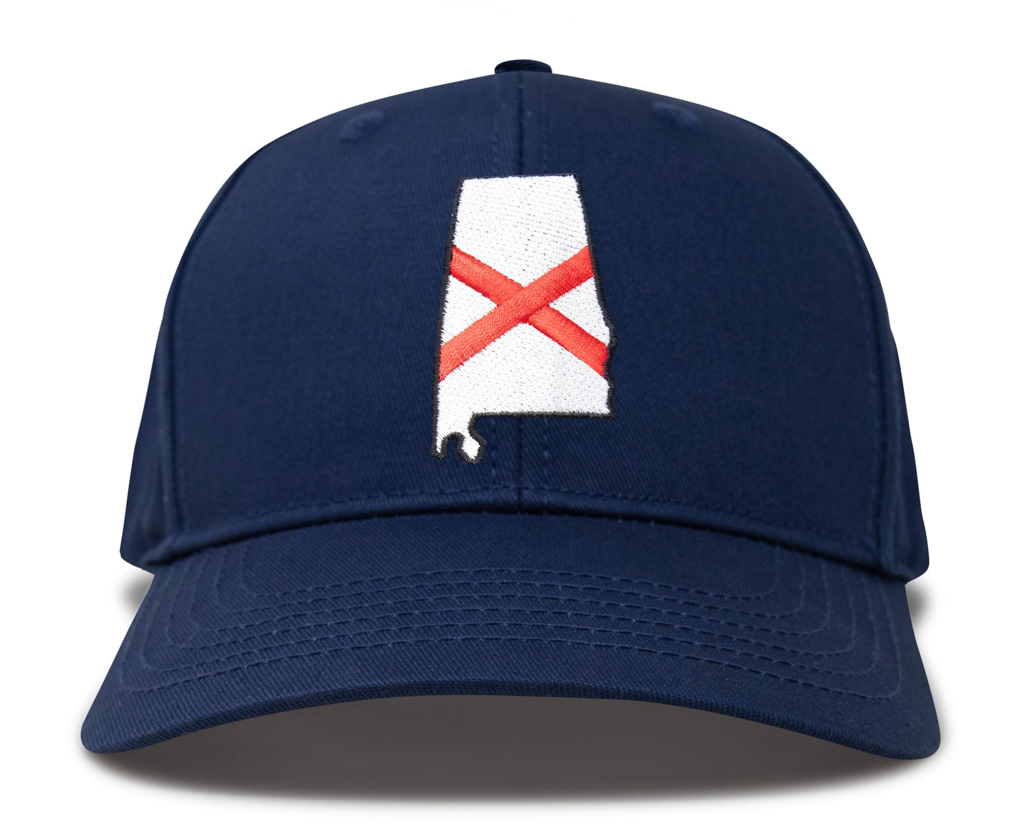International Tie Stateline Flag Hat for Men and Women - Snapback Trucker Baseball Cap (Alabama, All Navy)