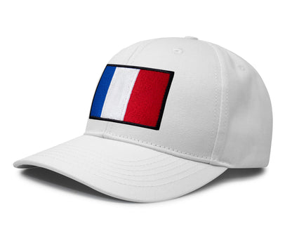 International Tie French Flag Hat for Men and Women - France Snapback Trucker Baseball Cap (All White)