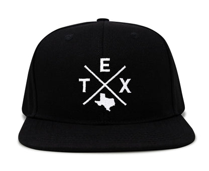 International Tie Texas TEX Hat for Men and Women – Lone Star Snapback Trucker Baseball Cap (Black Flatbill)