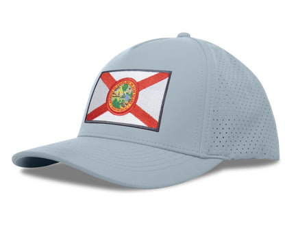 Performance Golf Hat – Adjustable Snapback Trucker Baseball Cap for Men & Women - Jetset Series (Florida, Sky Blue)