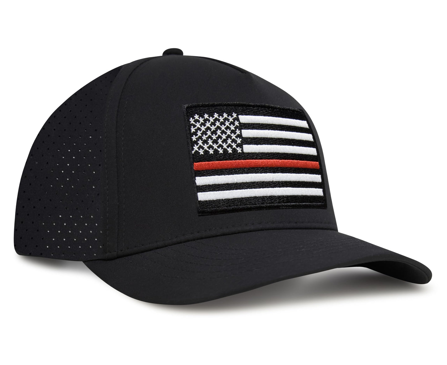 Right View Black Perforated Performance Hat