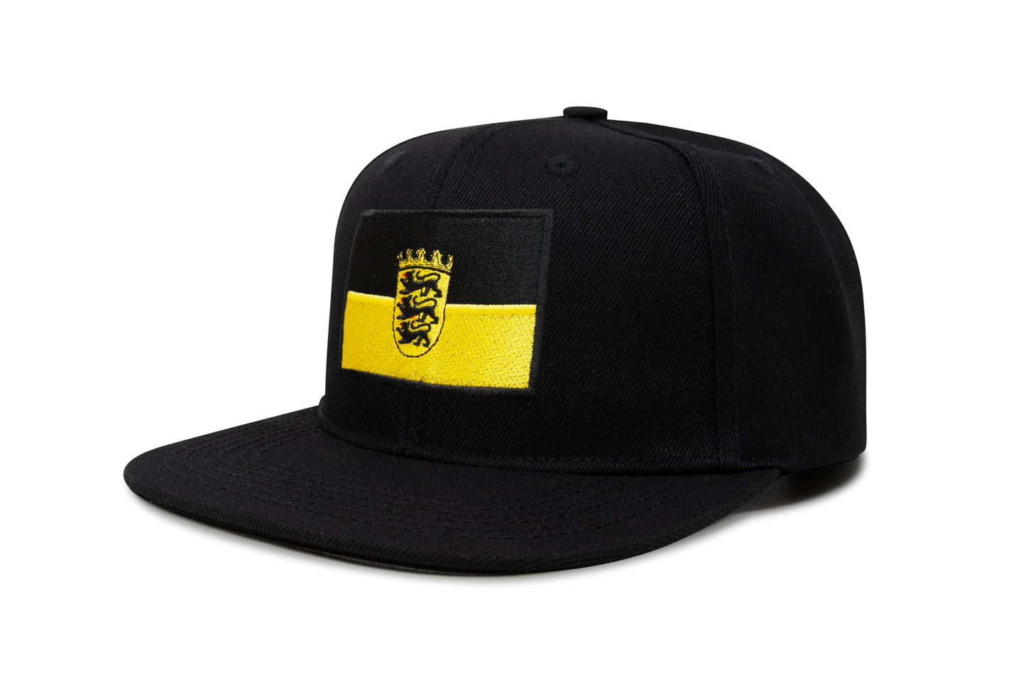 International Tie State Hat for Men and Women, Adjustable Snapback Trucker Baseball Cap with Embroidered Patch (Baden-Wurttemberg, Black Flatbill)