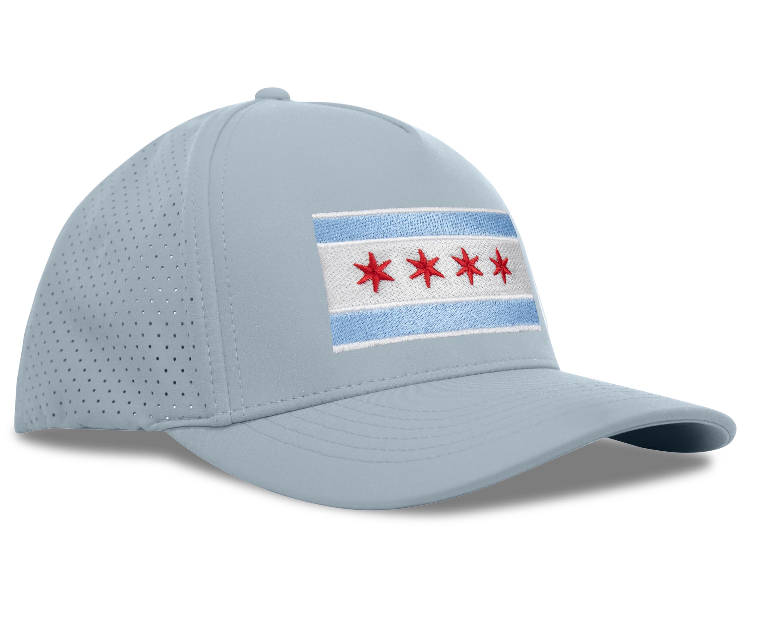 Performance Golf Hat – Adjustable Snapback Trucker Baseball Cap for Men & Women - Jetset Series (Chicago, Sky Blue)