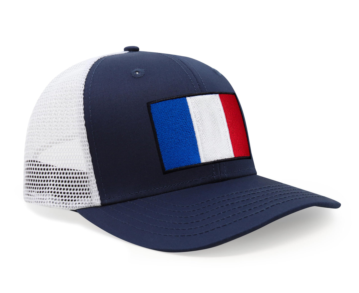 International Tie French Flag Hat for Men and Women - France Snapback Trucker Baseball Cap (Navy White)