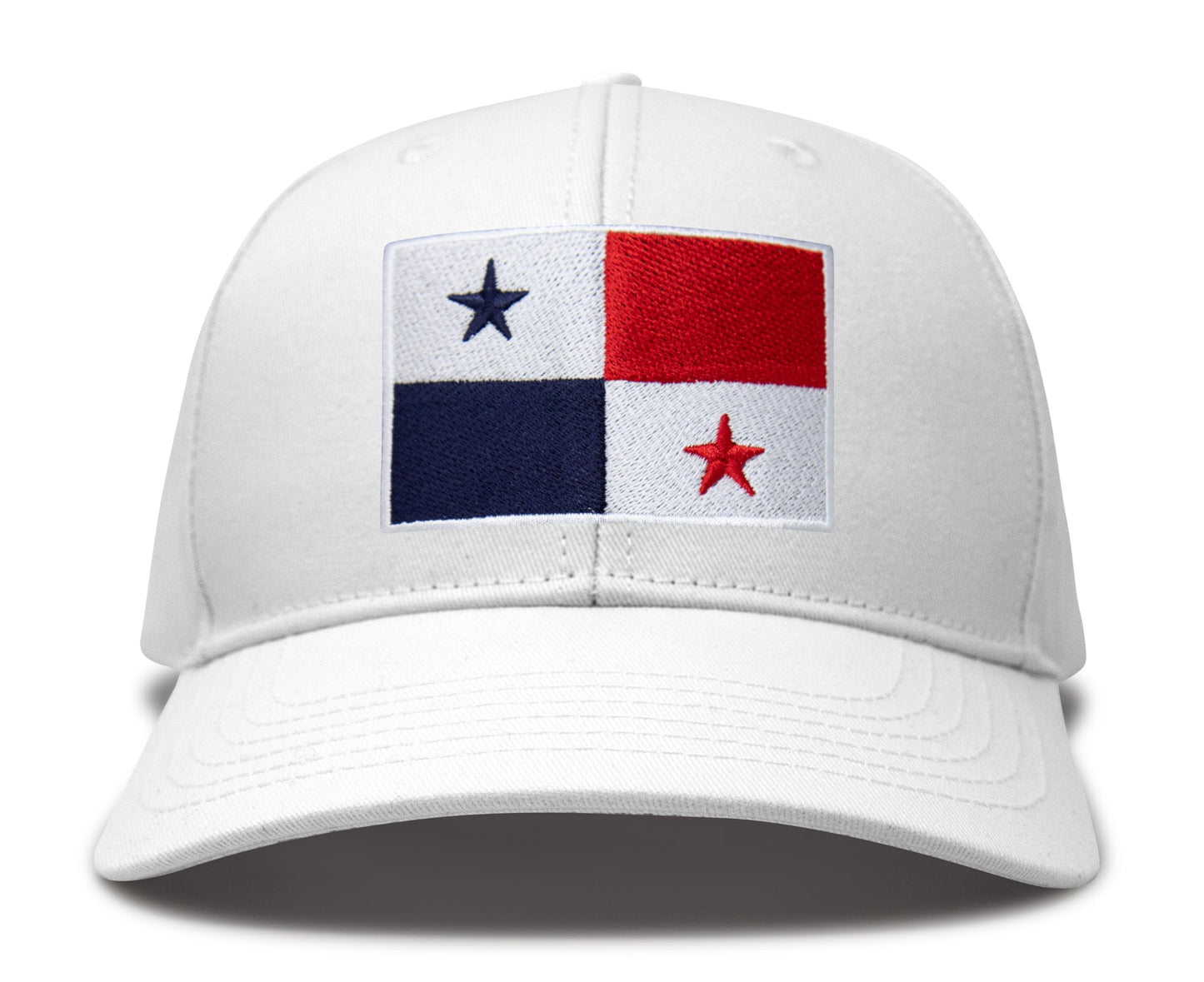 International Tie Panama Flag Hat for Men and Women - Adjustable Snapback Trucker Baseball Cap (All White)