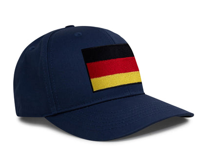 International Tie Germany Flag Hat for Men and Women - Adjustable Snapback Trucker Baseball Cap (All Navy)