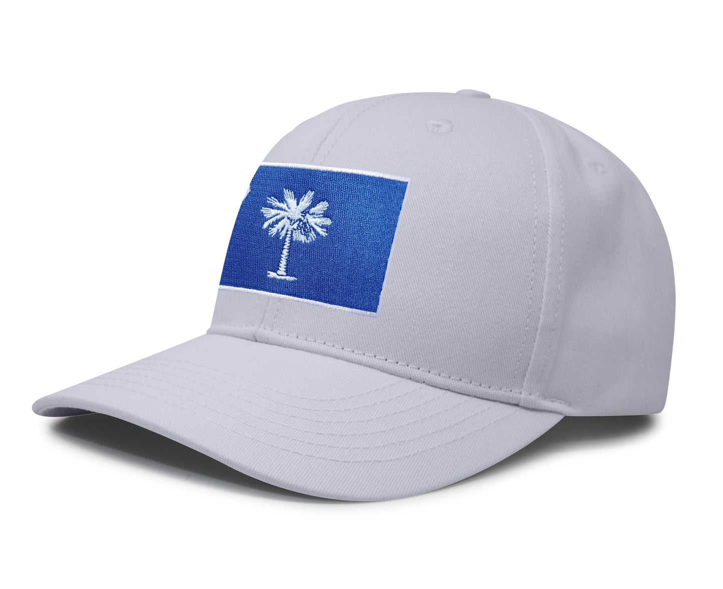 International Tie Premium South Carolina Flag Hat for Men and Women - Palmetto Snapback Trucker Baseball Cap (All White)