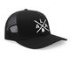 International Tie State City Hat for Men and Women, Snapback Trucker Baseball Cap with Embroidered Cross Logo (Alabama - ALA, All Black) - International Tie