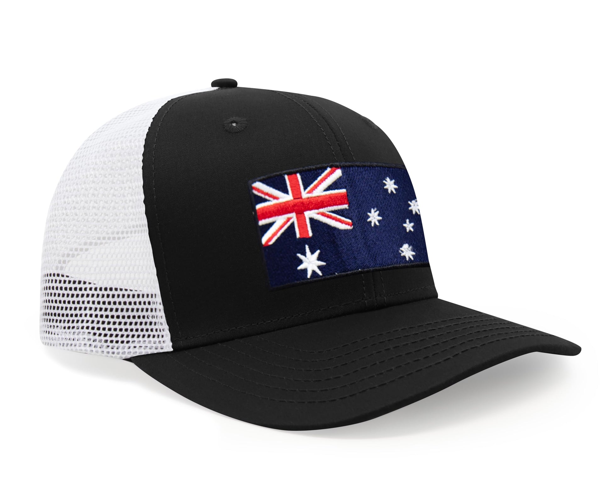 International Tie Country Hat for Men and Women, Adjustable Snapback Trucker Baseball Cap with Embroidered Patch (Greenland, Black White) - International Tie