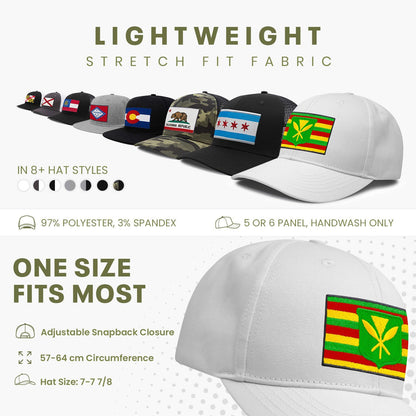 International Tie Kanaka Maoli Hat for Men and Women - Snapback Trucker Baseball Cap (All White)