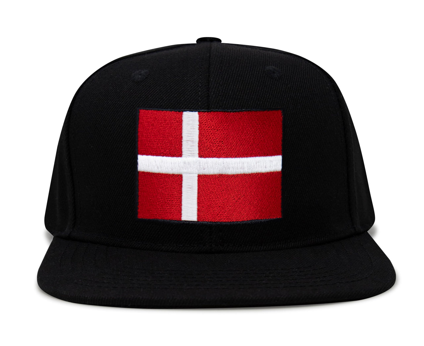 Denmark Flag Hat for Men and Women – Adjustable Snapback Baseball Cap by International Tie (Black Flatbill)