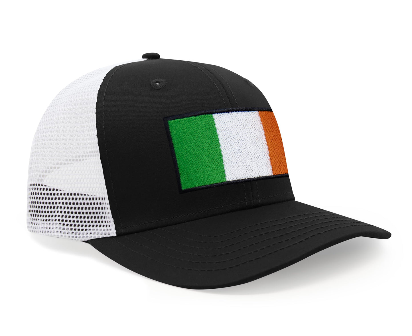 International Tie Irish Flag Hat for Men and Women - Ireland Snapback Trucker Baseball Cap (Black White)
