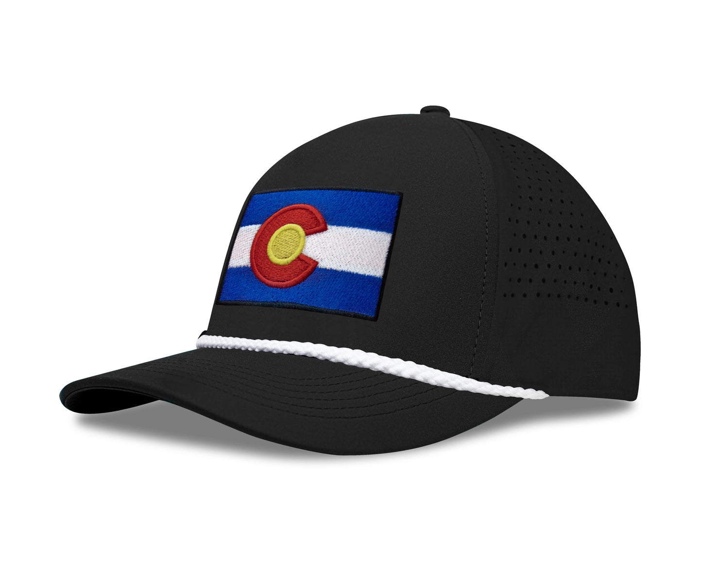 Performance Golf Hat – Adjustable Snapback Trucker Baseball Cap for Men & Women - Jetset Series (Colorado, Midnight Black)
