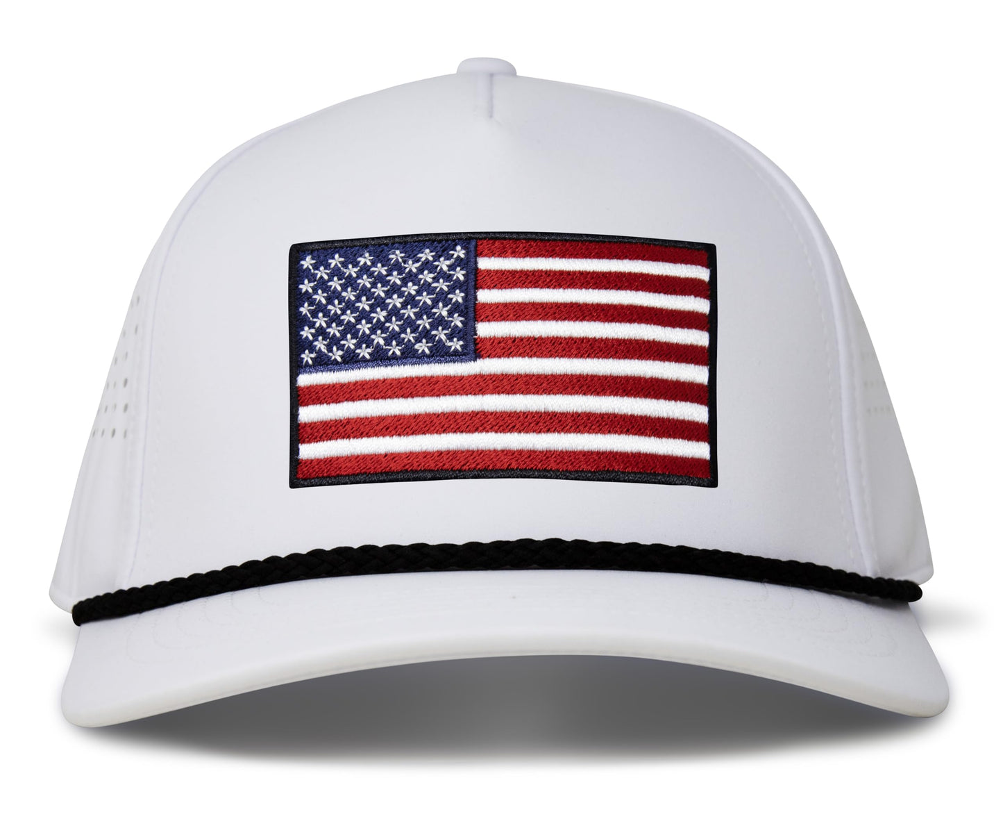 Performance Golf Hat – Adjustable Snapback Trucker Baseball Cap for Men & Women - Jetset Series (USA, Arctic White)