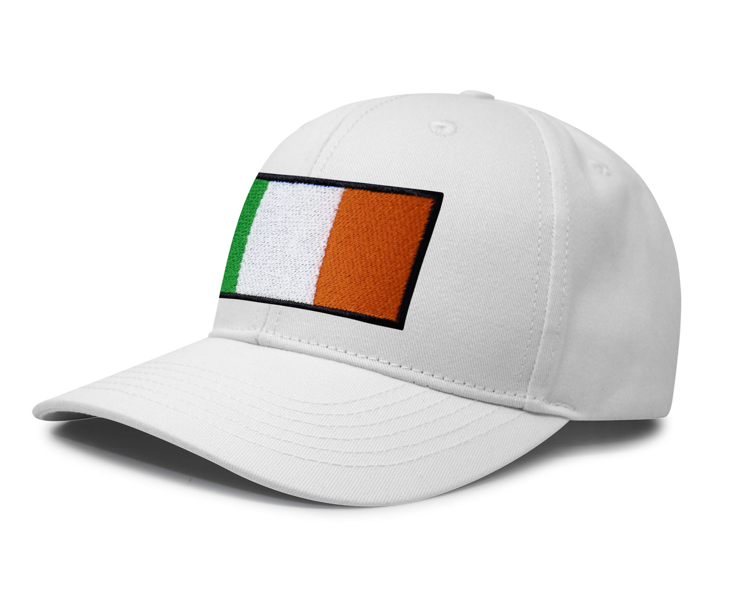 International Tie Irish Flag Hat for Men and Women - Ireland Snapback Trucker Baseball Cap (All White)