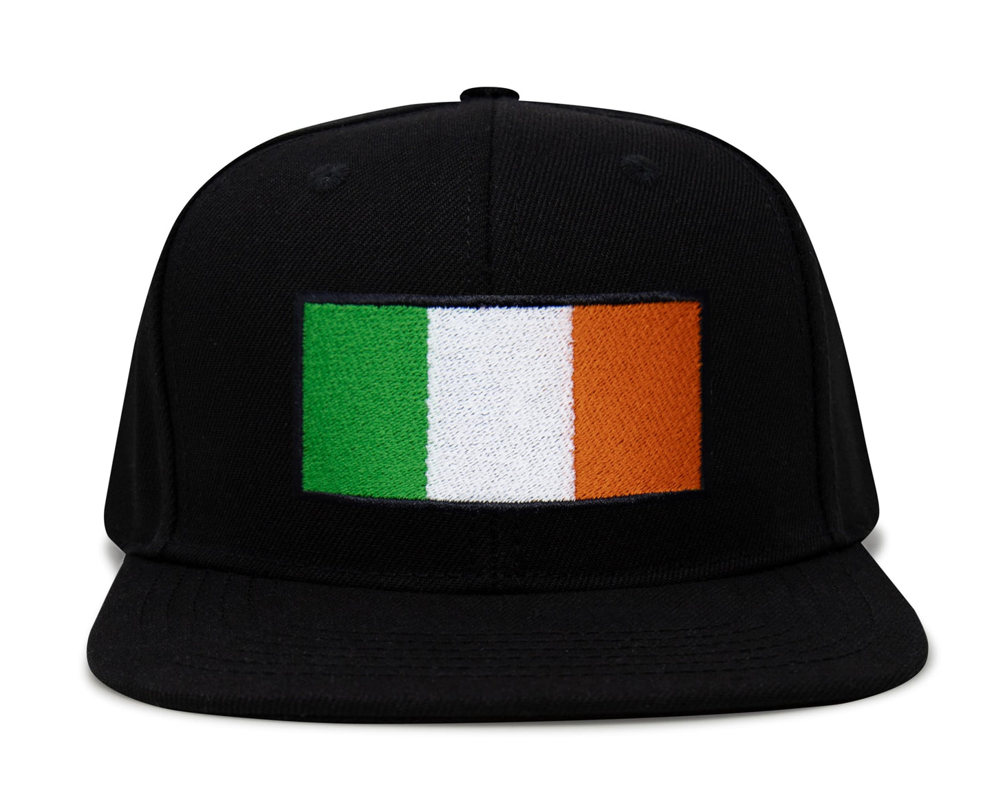 International Tie Irish Flag Hat for Men and Women - Ireland Snapback Trucker Baseball Cap (Black Flatbill)