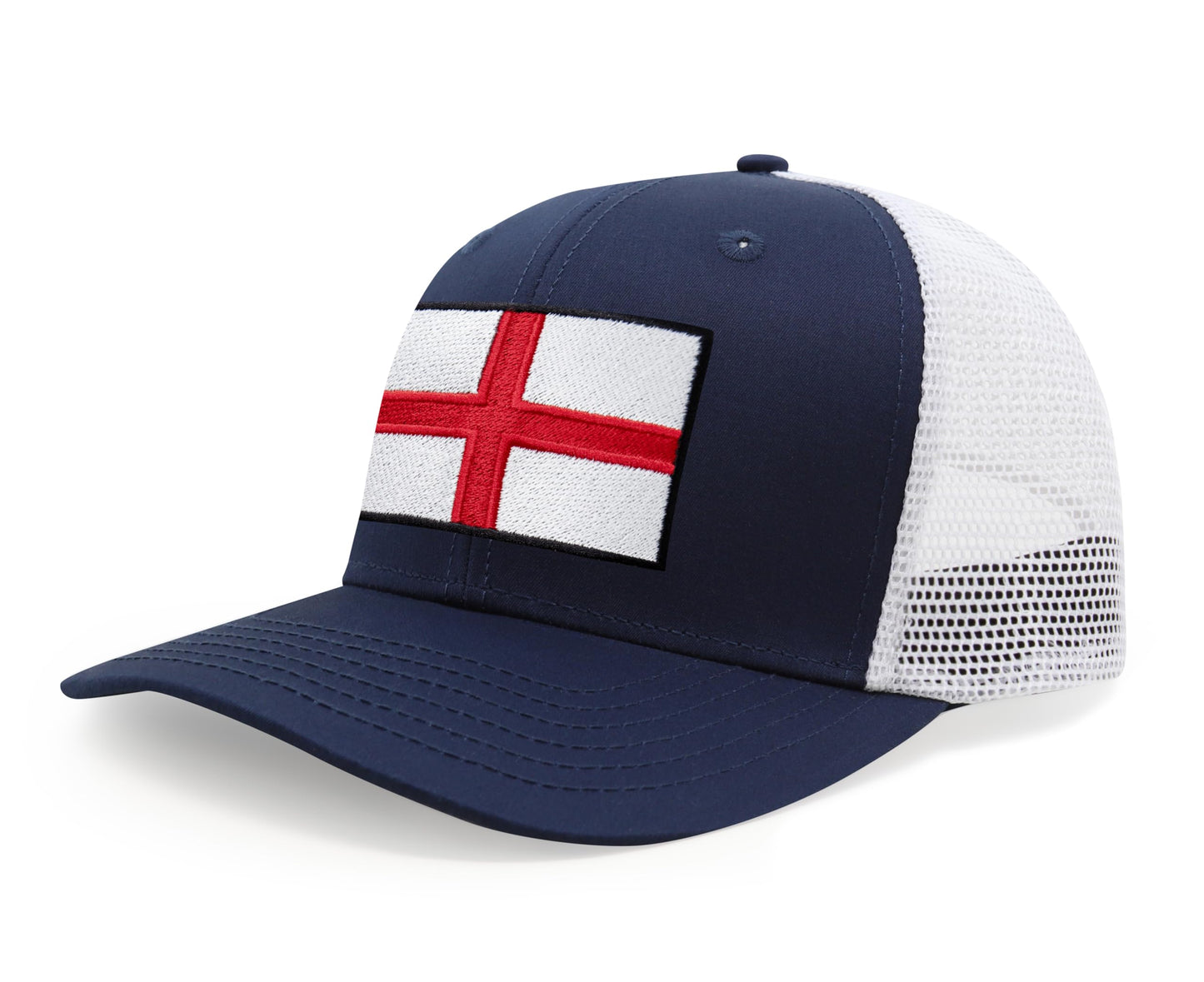 International Tie England - St. George Flag Hat for Men and Women, Adjustable Snapback Trucker Baseball Cap (Navy White)