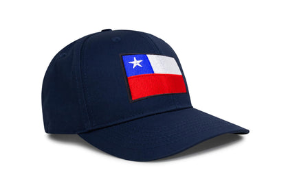 International Tie Country Hat for Men and Women, Adjustable Snapback Trucker Baseball Cap with Embroidered Patch (Chile, All Navy)