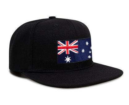 Australia Flag Hat for Men and Women – Snapback Trucker Baseball Cap by International Tie (Black Flatbill)