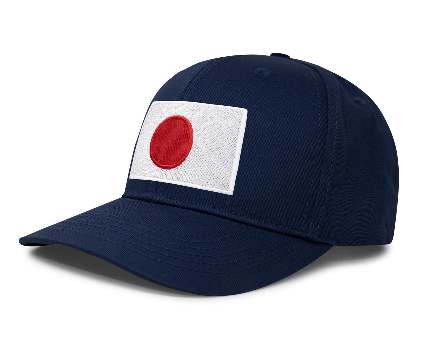 International Tie Country Hat for Men and Women, Adjustable Snapback Trucker Baseball Cap with Embroidered Patch (Japan, All Navy) - International Tie