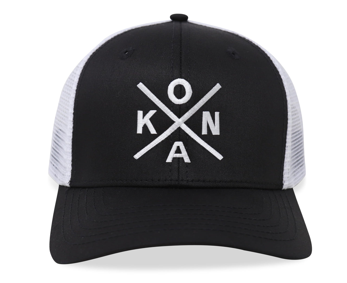 International Tie Kailua-Kona KONA Hat for Men and Women - Snapback Trucker Baseball Cap (Grey/White)