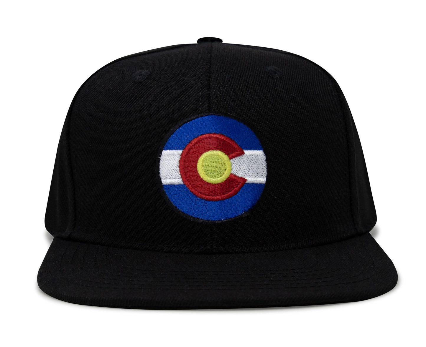 International Tie Stateline Flag Hat for Men and Women - Snapback Trucker Baseball Cap (Colorado, Black Flatbill)