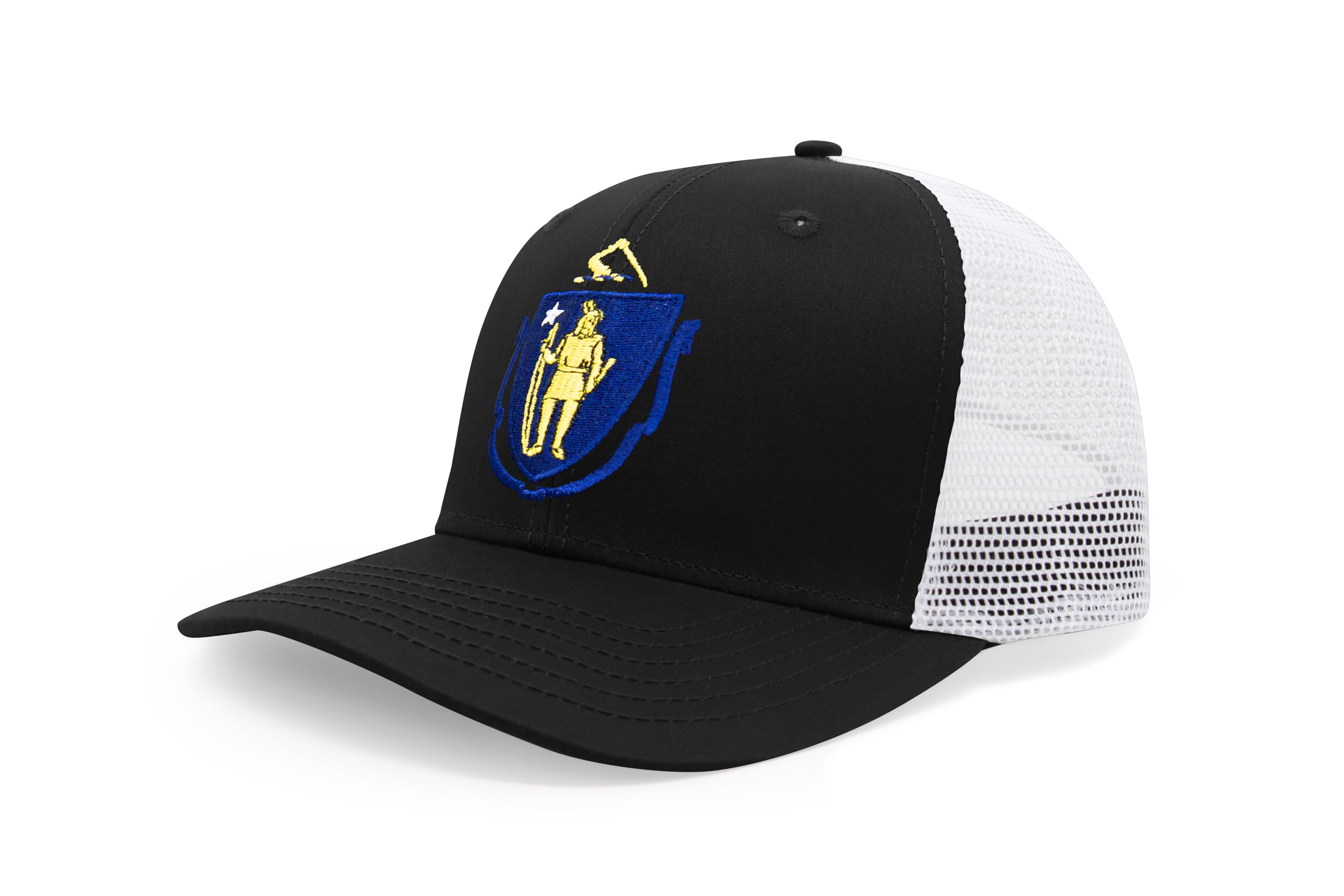 Massachusetts Snapback Trucker | Black White