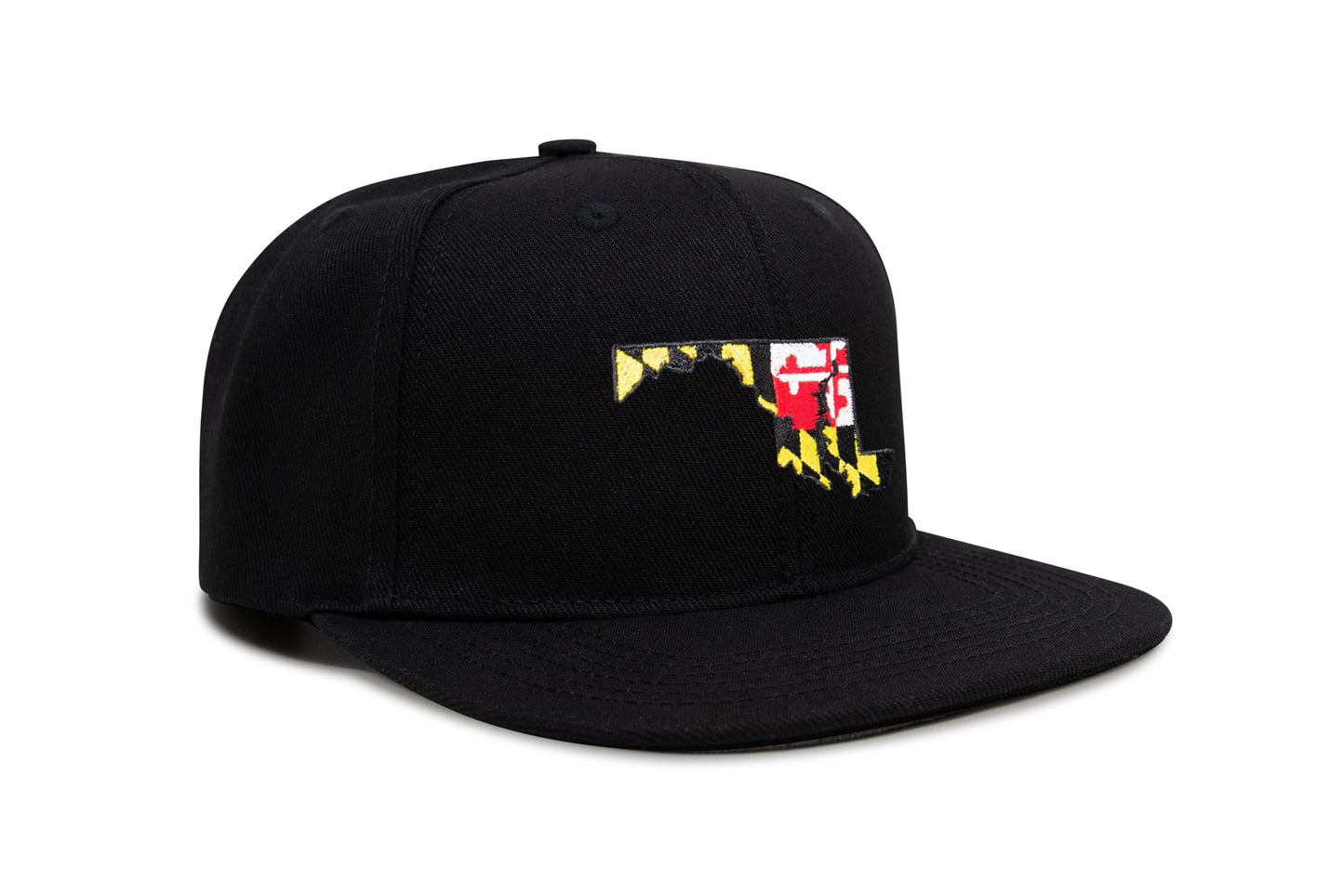 International Tie Stateline Flag Hat for Men and Women - Snapback Trucker Baseball Cap (Maryland, Black Flatbill) - International Tie