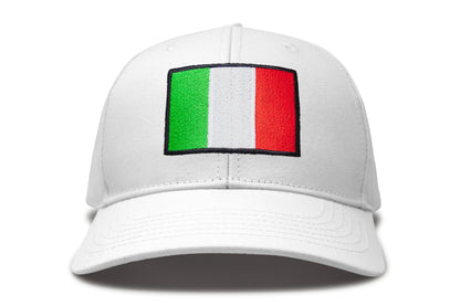 International Tie Country Hat for Men and Women, Adjustable Snapback Trucker Baseball Cap with Embroidered Patch (Italy, All White)