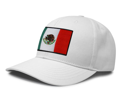International Tie Mexico Flag Trucker Hat for Men and Women – Snapback Baseball Cap (All White)