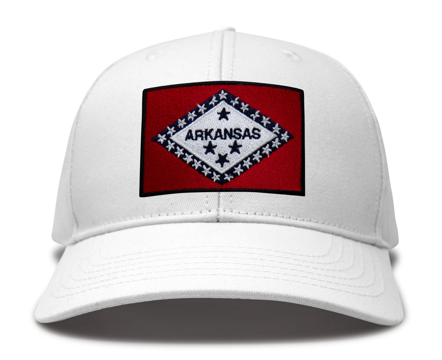 Arkansas Flag Hat for Men and Women – Snapback Trucker Baseball Cap by International Tie (All White)