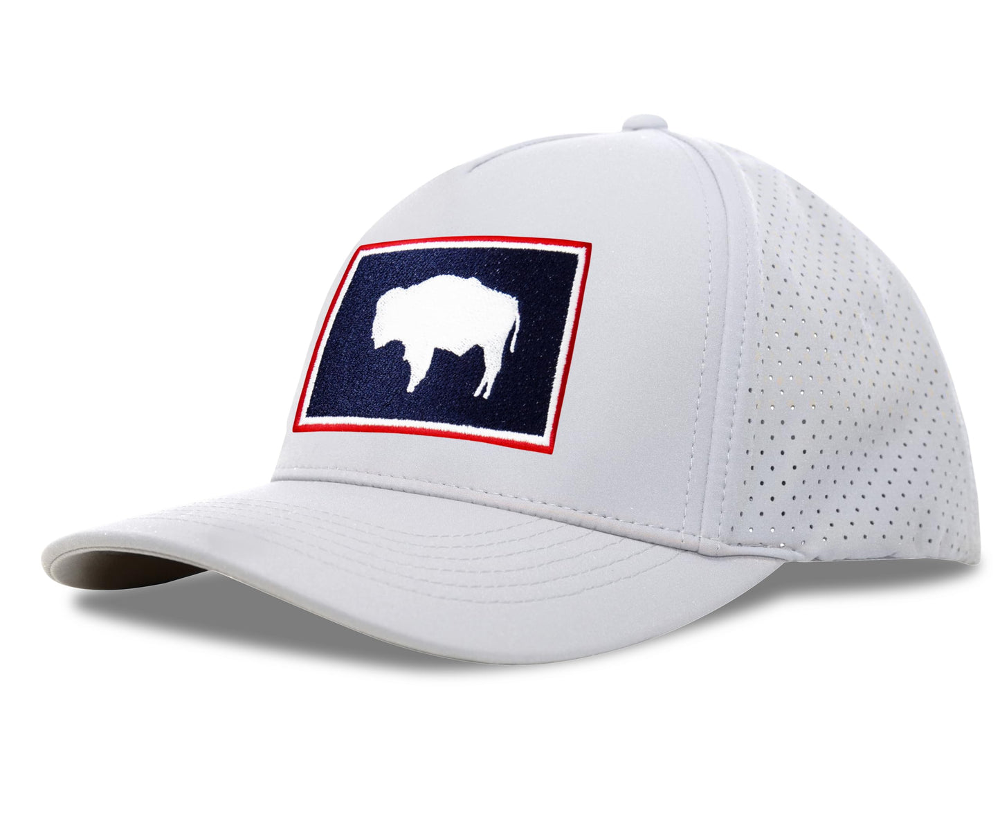 Performance Golf Hat – Adjustable Snapback Trucker Baseball Cap for Men & Women - Jetset Series (Wyoming, Arctic White)