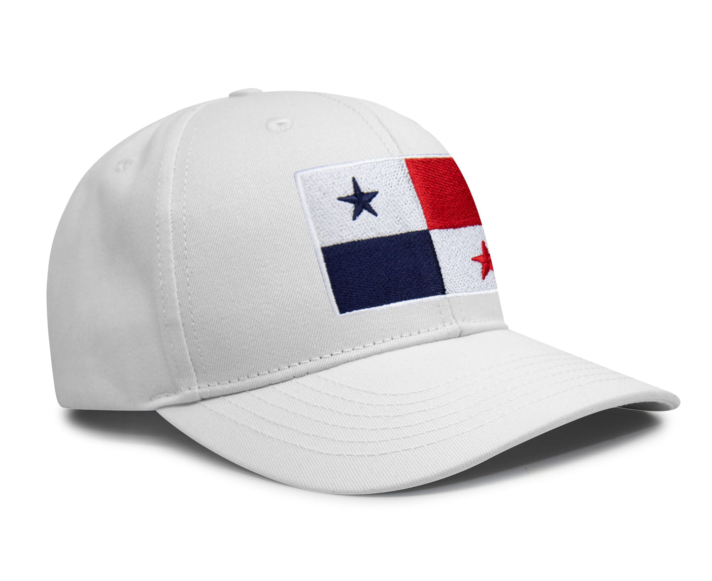 International Tie Panama Flag Hat for Men and Women - Adjustable Snapback Trucker Baseball Cap (All White)