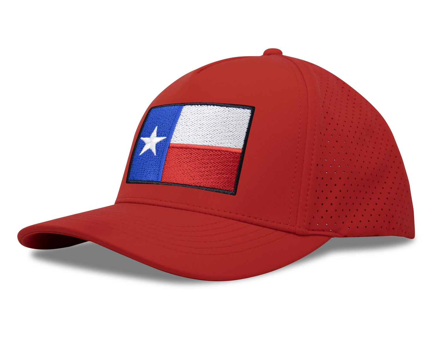Performance Golf Hat – Adjustable Snapback Trucker Baseball Cap for Men & Women - Jetset Series (Texas, Red Rosso)