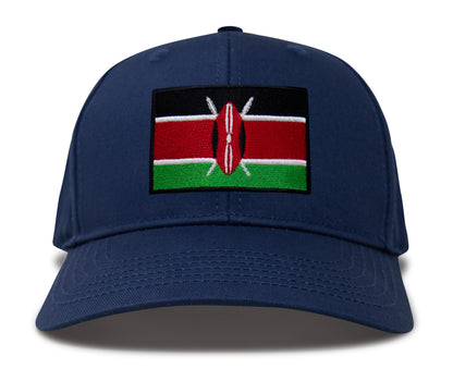 International Tie Kenya Flag Hat for Men and Women - Adjustable Snapback Trucker Baseball Cap (All Navy)