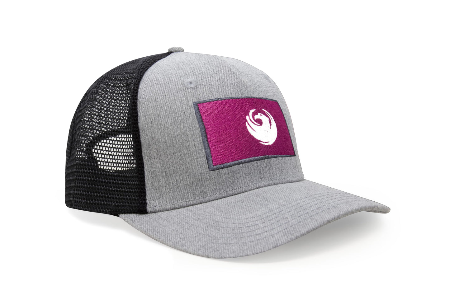 International Tie City Hat for Men and Women, Adjustable Snapback Trucker Baseball Cap with Embroidered Patch (Phoenix, Grey Black)