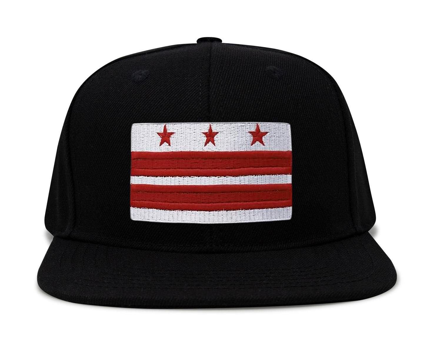 International Tie Washington DC Flag Trucker Hat for Men and Women - Snapback Baseball Cap (Black Flatbill)