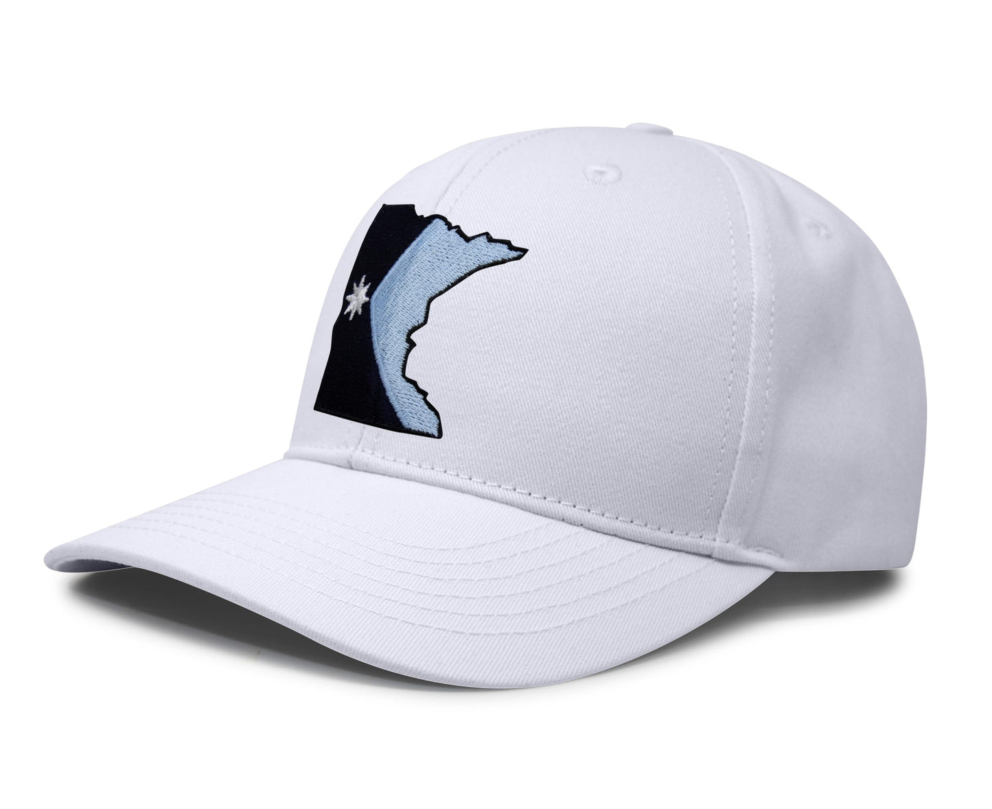 International Tie Stateline Flag Hat for Men and Women - Snapback Trucker Baseball Cap (Minnesota, All White)