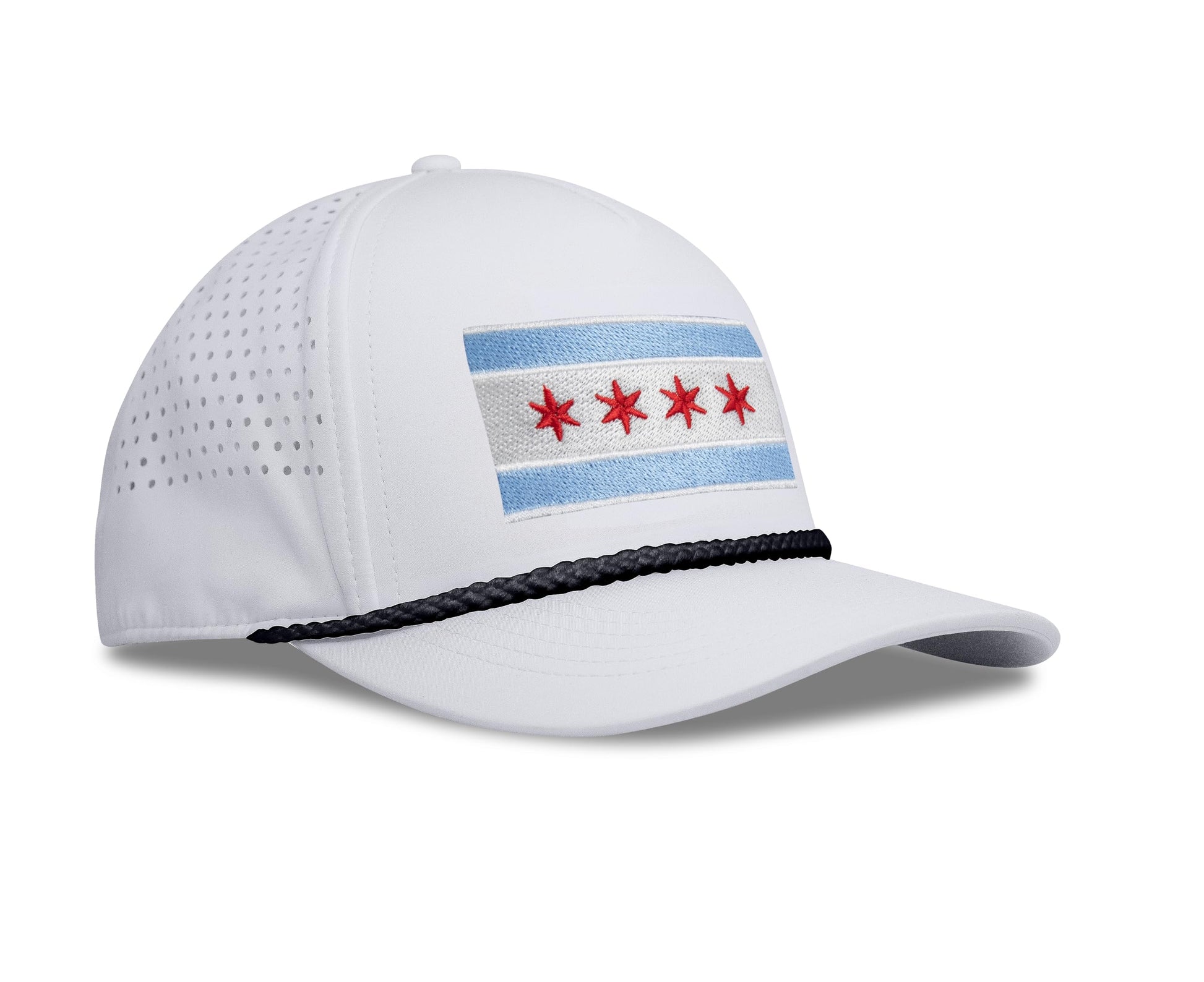 White Chicago Flag Rope Hat Right View