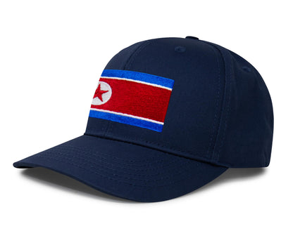 International Tie North Korea Flag Hat for Men and Women - Adjustable Snapback Trucker Baseball Cap (All Navy)
