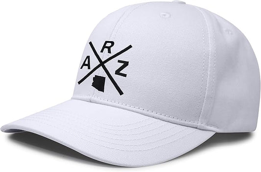 International Tie ARZ (Arizona) - hat for Men and Women - Snapback Trucker Baseball Cap (All White)