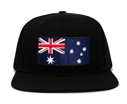 Australia Flag Hat for Men and Women – Snapback Trucker Baseball Cap by International Tie (Black Flatbill)