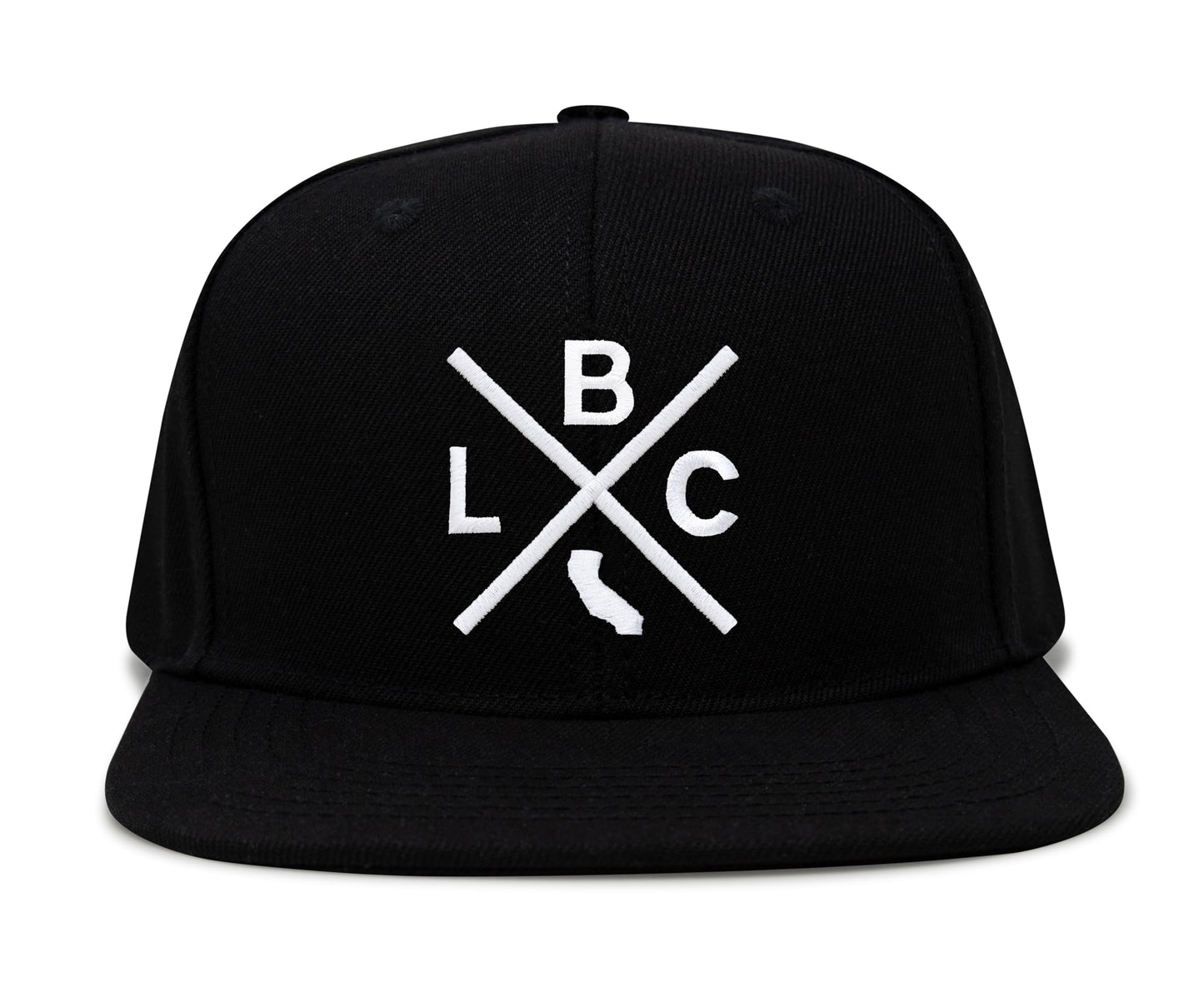 International Tie LBC (Long Beach California) - Hat for Men and Women - Snapback Trucker Baseball Cap (Black Flatbill)