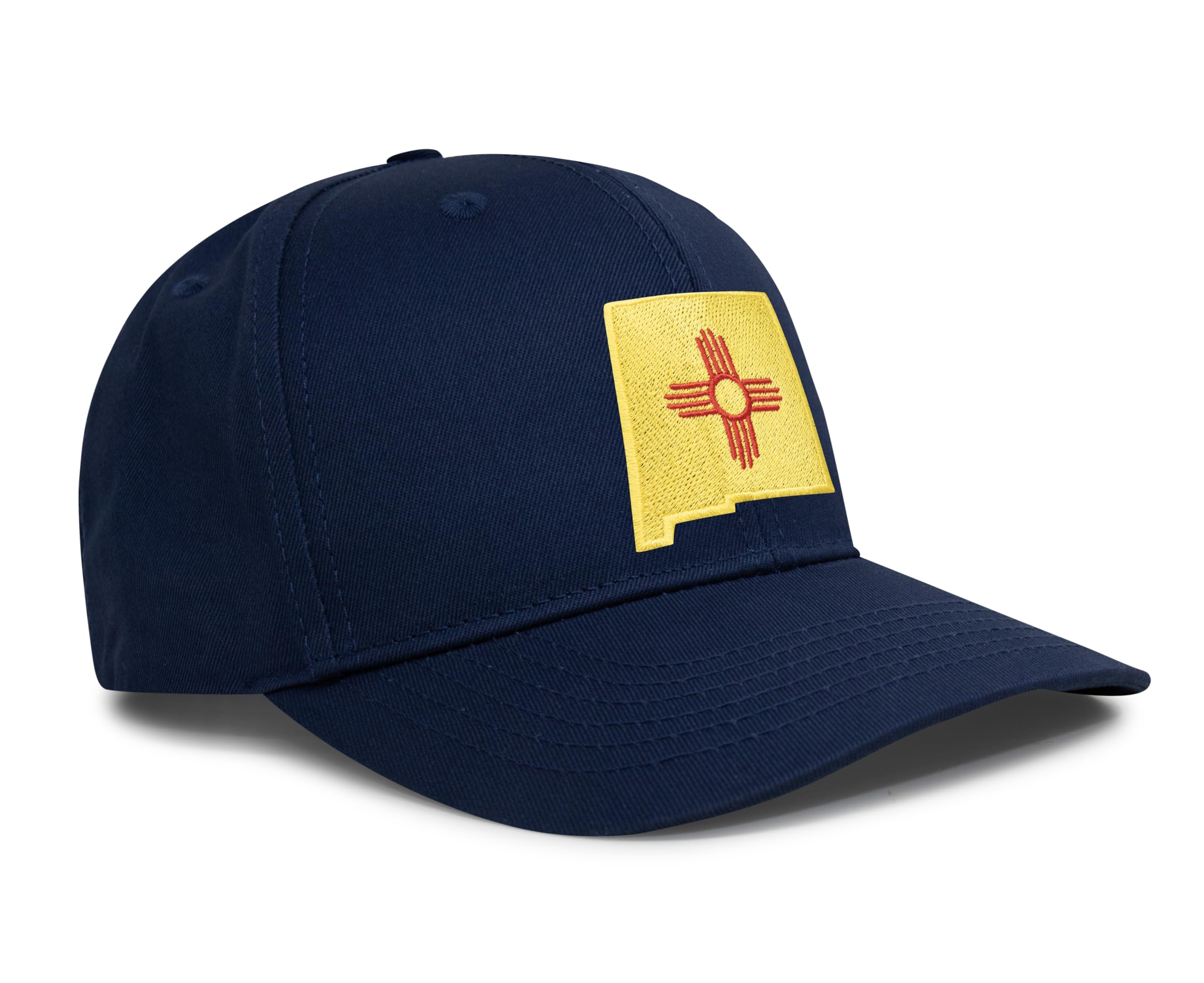 International Tie Stateline Flag Hat for Men and Women - Snapback Trucker Baseball Cap (New Mexico, All Navy)